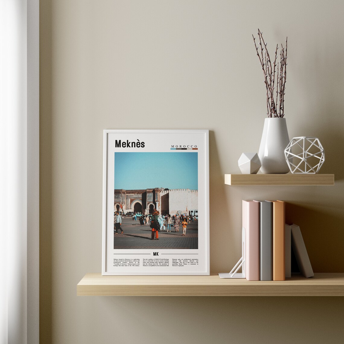 Mekns Minimal Travel Poster, Oil Painting - Image 4