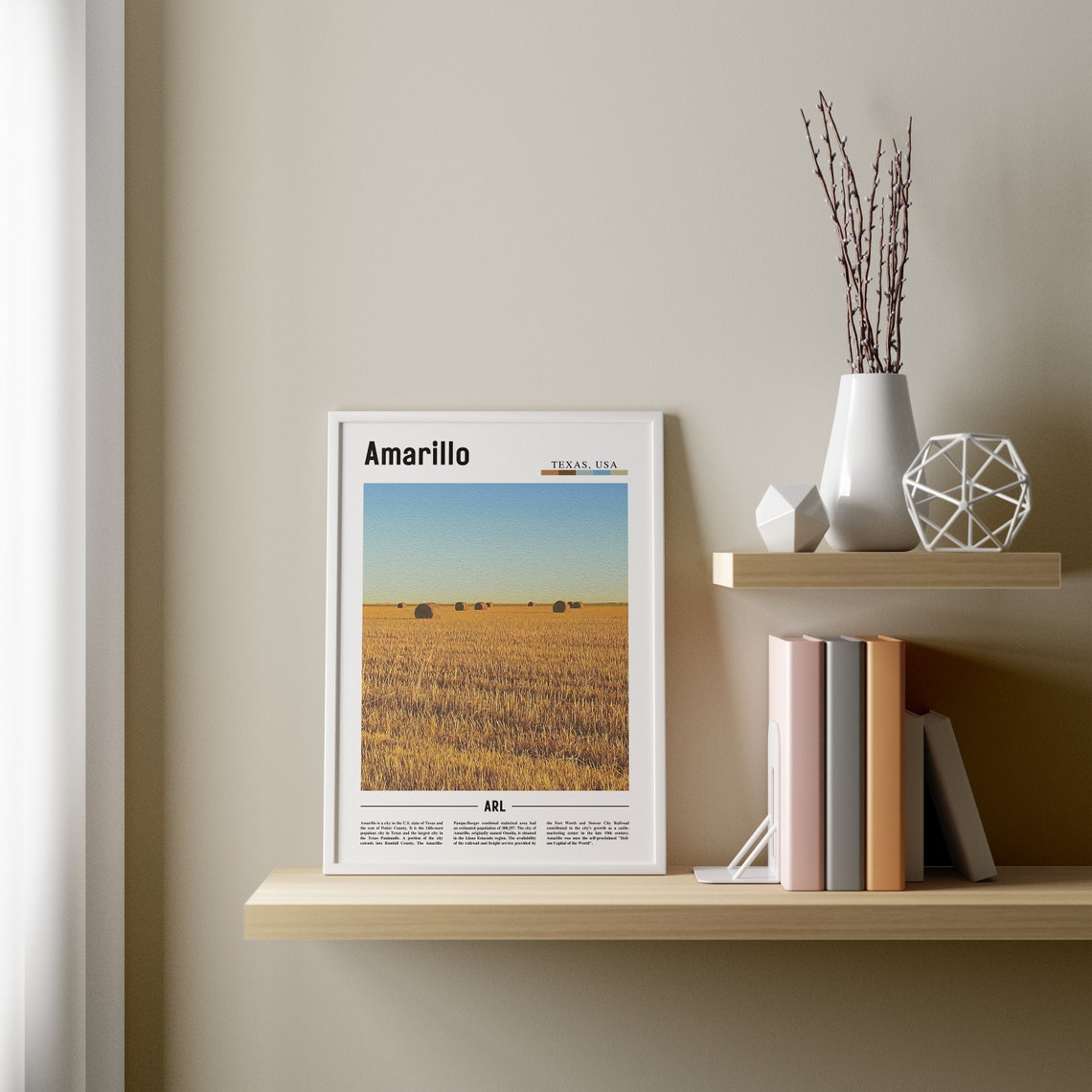 Amarillo Print Amarillo Poster Amarillo Wall Art Minimal Travel Print Minimal City Poster Travel Destination Print Oil Painting Poster - Image 2