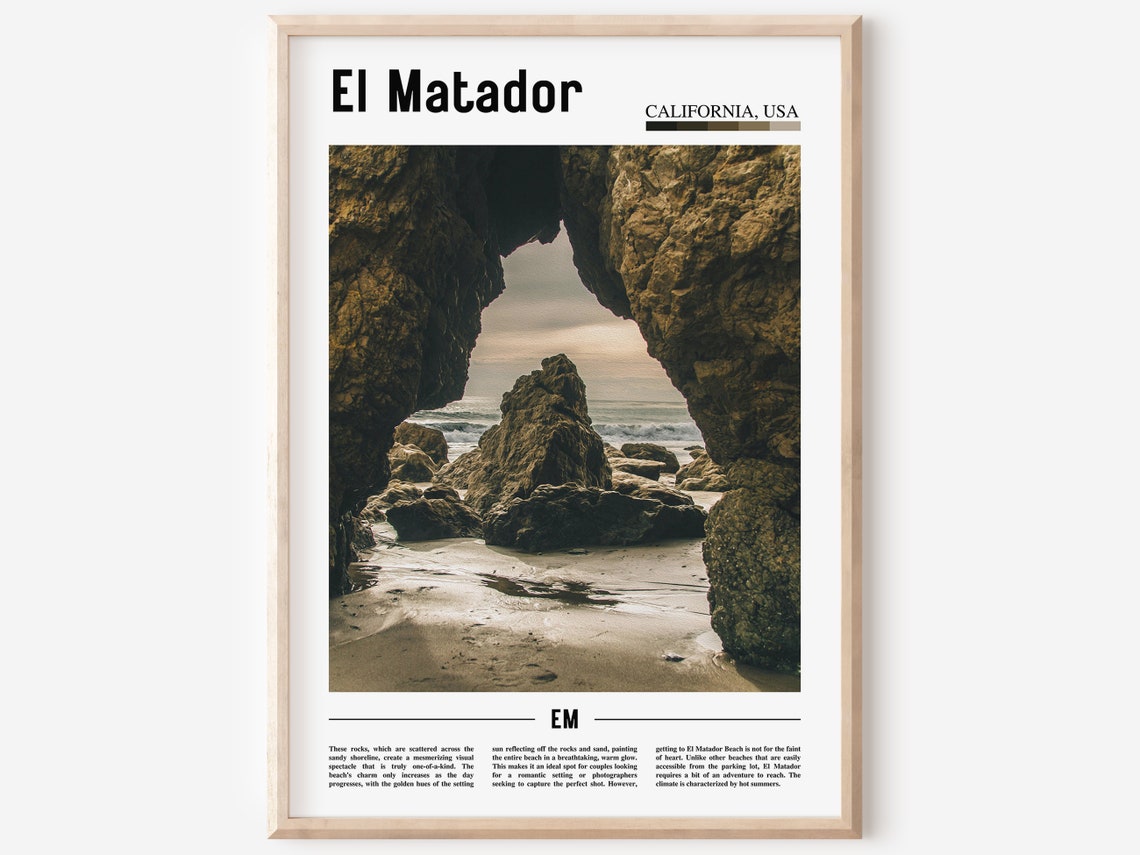 El Matador Print El Matador Poster El Matador Wall Art Minimal Travel Print Minimal City Poster Travel Destination Oil Painting Poster