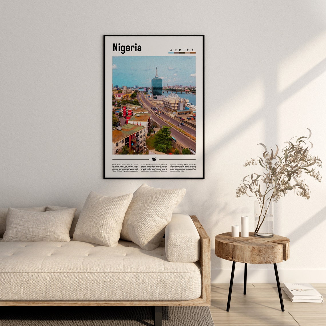 Nigeria Poster Nigeria Print Nigeria Wall Art Minimal Travel Print Travel Destination Oil Painting Poster - Image 3