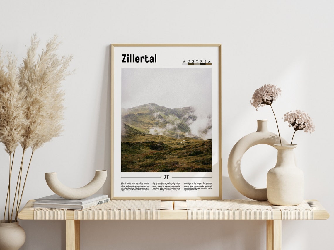 Zillertal Poster Zillertal Print Zillertal Wall Art Europe Photo Europe Poster Europe Print Travel Poster - Image 6