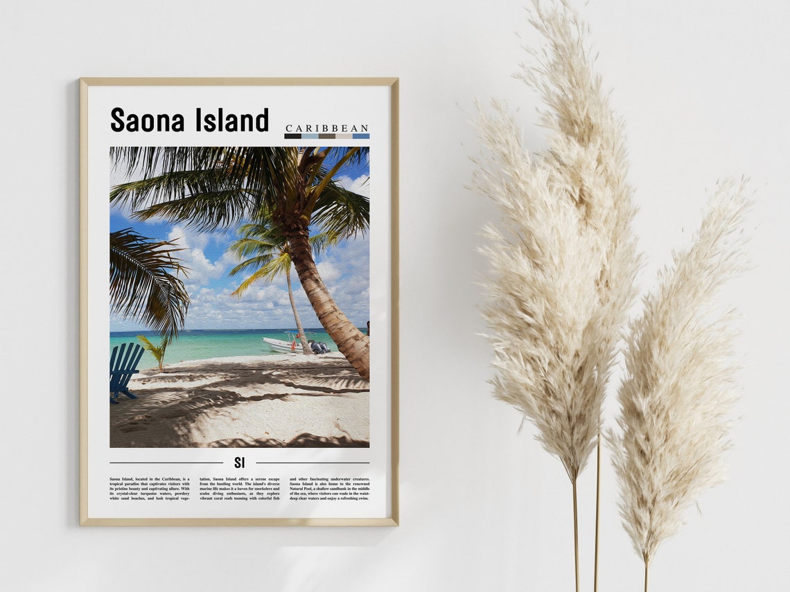 Saona Island Poster Saona Island Print Saona Island Wall Art Caribbean Photo Caribbean Poster Caribbean Print Travel Poster - Image 4