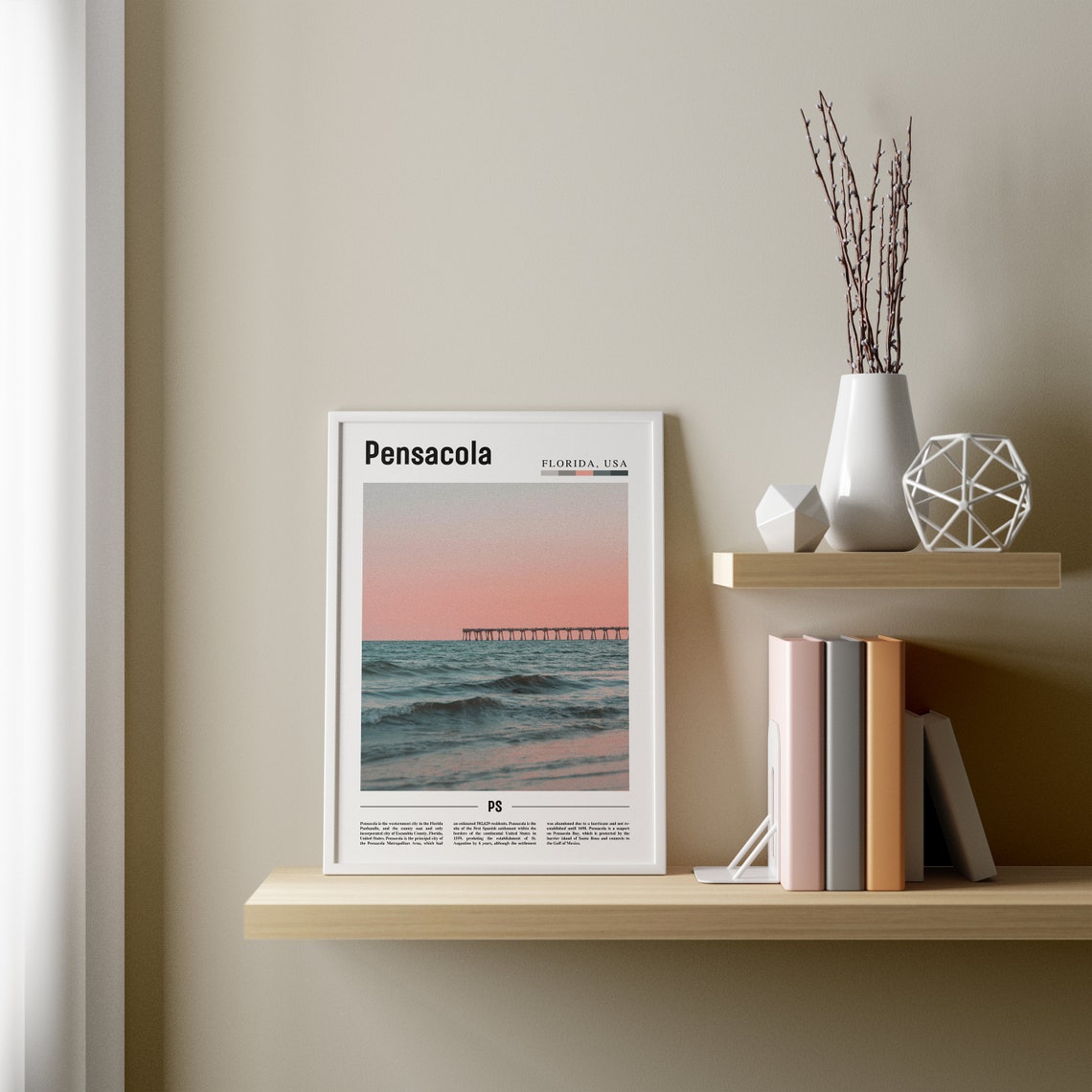 Pensacola Print Pensacola Poster Pensacola Wall Art Oil Painting Poster Colorful City Print City Artwork Travel Artwork Travel Wall Art - Image 4