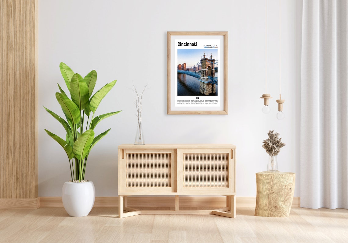 Cincinnati Print Cincinnati Poster Cincinnati Wall Art United States Photo United States Poster United States Print Travel Poster - Image 3