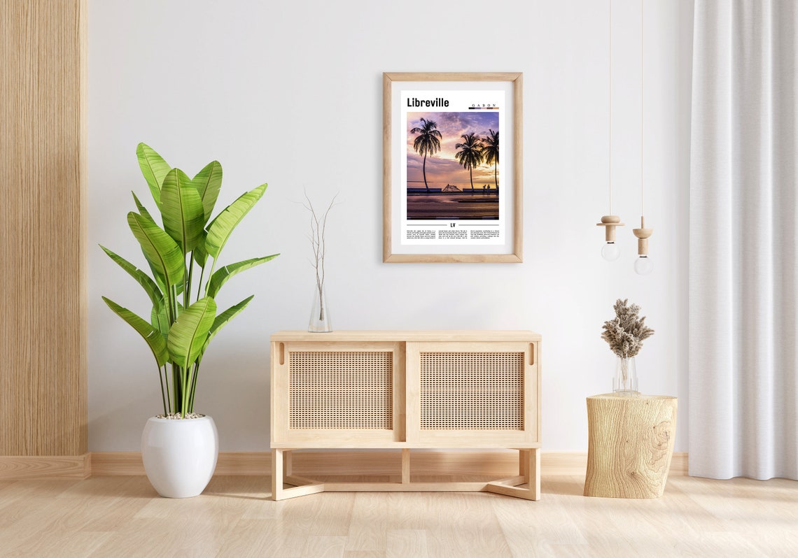 Libreville Poster Libreville Print Libreville Wall Art Minimal Travel Print Travel Destination Oil Painting Poster - Image 5