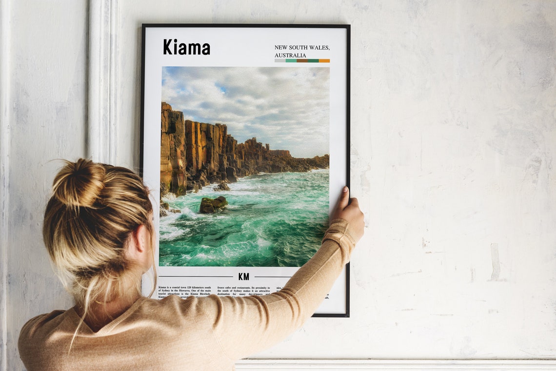 Kiama Print Kiama Poster Kiama Wall Art Oil Painting Poster Colorful City Print City Artwork Travel Artwork Travel Wall Art - Image 4