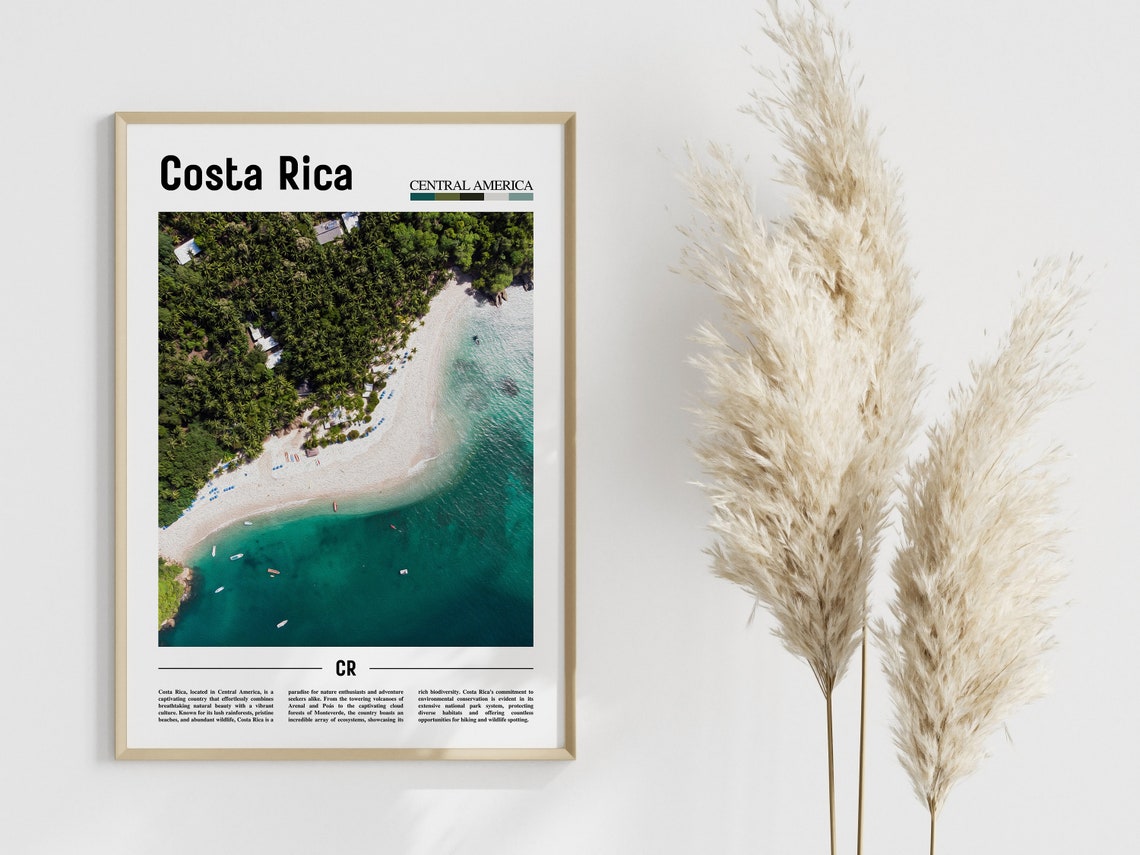 Costa Rica Poster Costa Rica Print Costa Rica Wall Art Central America Poster Central America Print Travel Poster - Image 4
