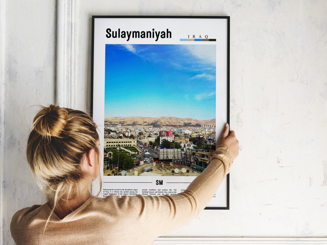 Sulaymaniyah Poster Sulaymaniyah Print Sulaymaniyah Wall Art Minimal Travel Print Travel Destination Oil Painting Poster - Image 5