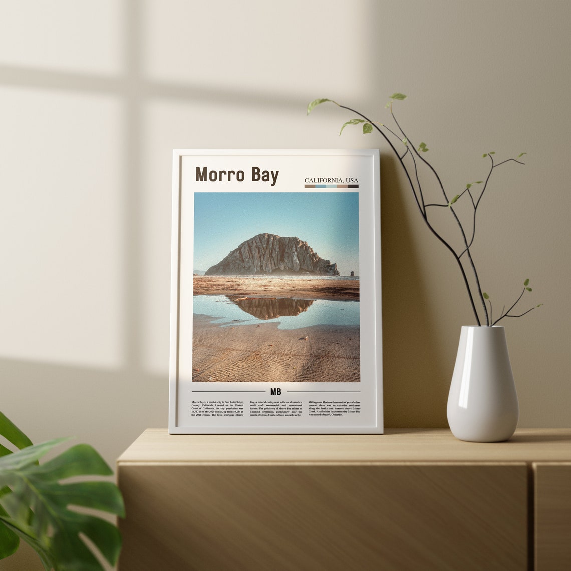 Morro Bay Print Morro Bay Poster Morro Bay Wall Art Oil Painting Poster Colorful City Print City Artwork Travel Artwork Travel Wall Art - Image 3
