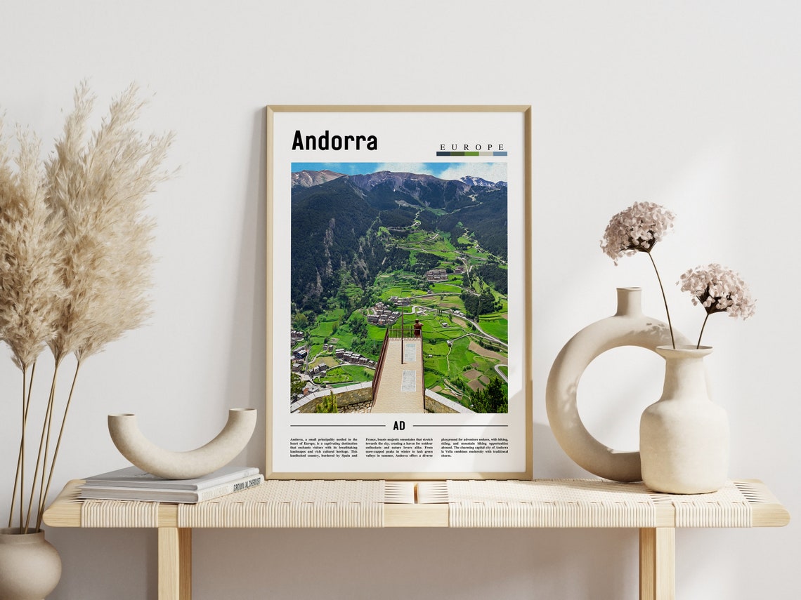 Andorra Poster Andorra Print Andorra Wall Art Europe Photo Europe Poster Europe Print Travel Poster - Image 6
