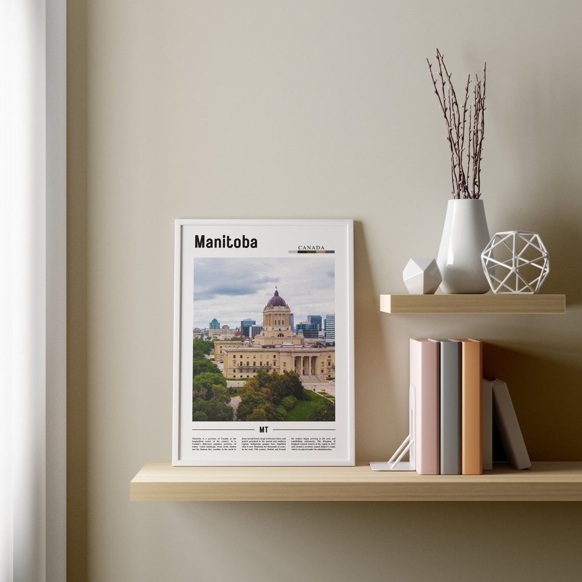Manitoba Print Manitoba Poster Manitoba Wall Art Minimal Travel Print Minimal City Poster Travel Destination Print Oil Painting Poster - Image 2