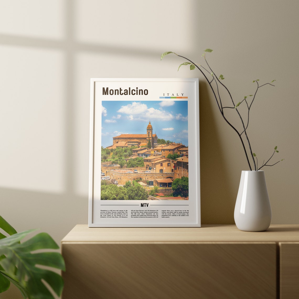 Montalcino Print Montalcino Poster Montalcino Wall Art Oil Painting Poster Colorful City Print City Artwork Travel Artwork Travel Art - Image 3