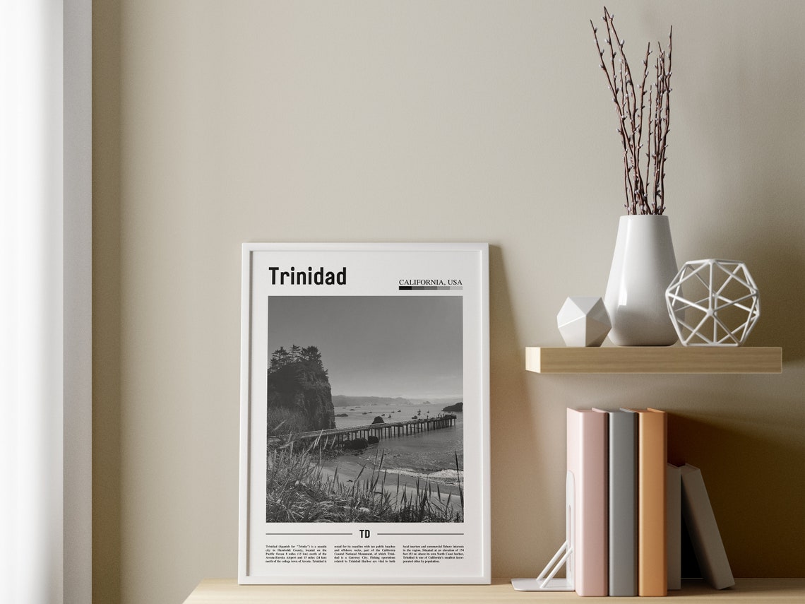 Trinidad Poster Black And White Trinidad Print Black And White Trinidad Wall Art Minimal Travel Print Travel Poster - Image 3