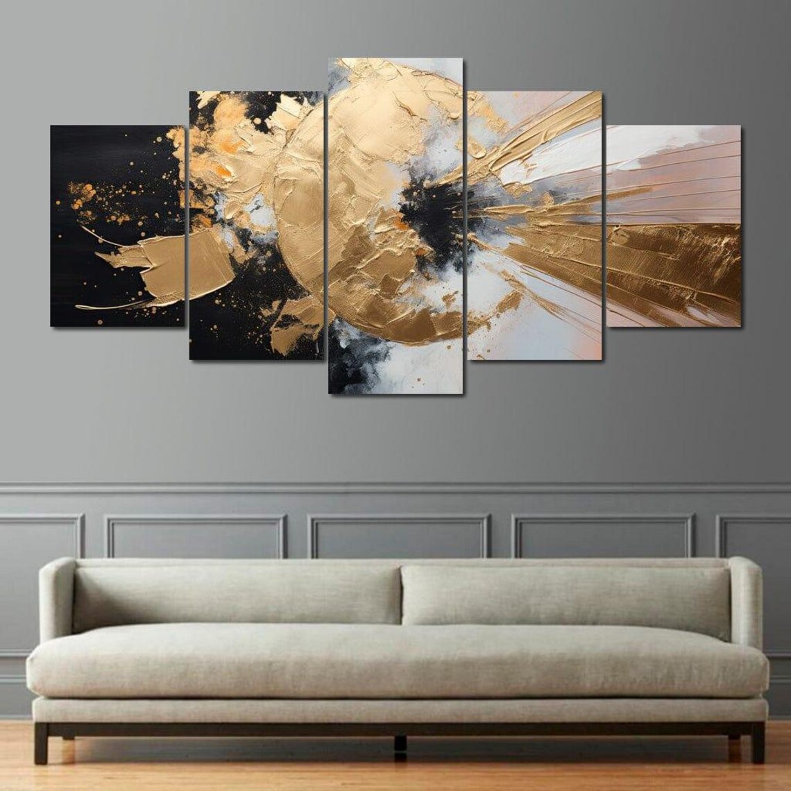 Auroral Brushstrokes Cascade, Modern Abstract Art Print - Image 4