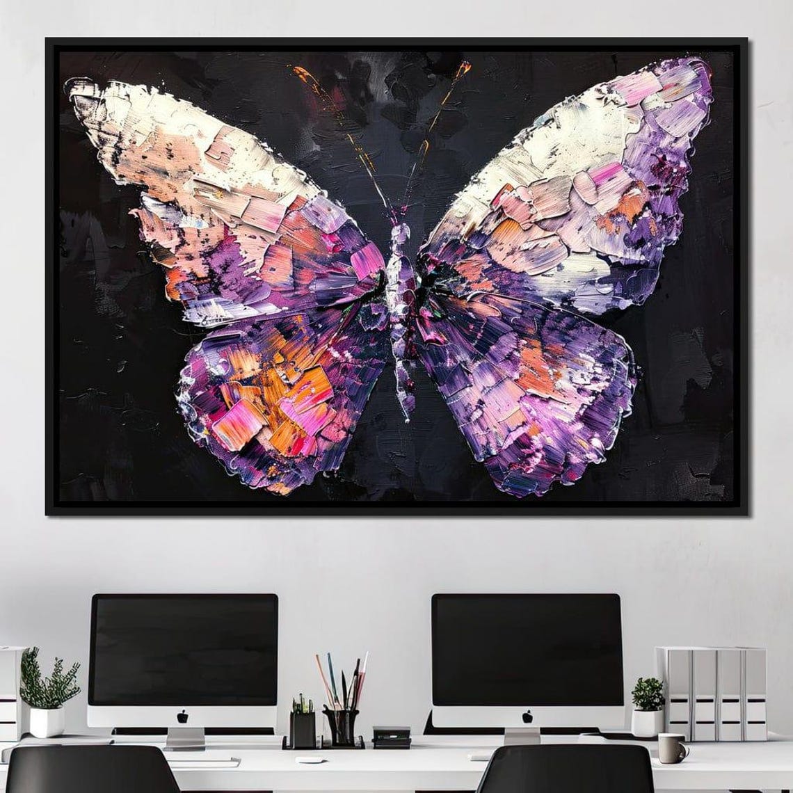 Iridescent Butterfly Colorful Modern Decor Nature Inspired Art Unique Elegant Butterfly Home Decor By Nichecanvas - Image 4