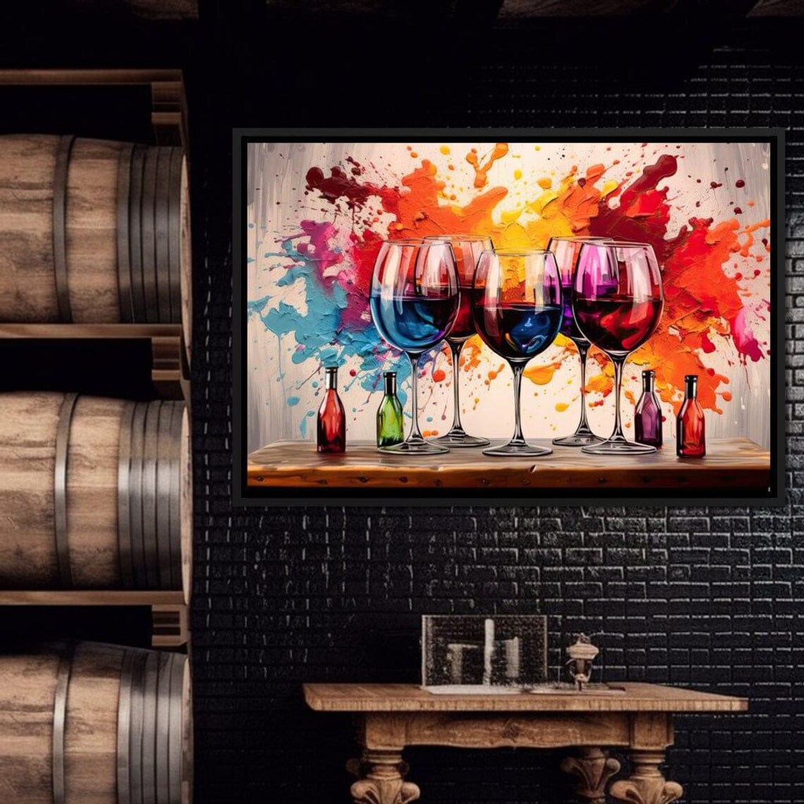 Sommeliers Symphony Colorful Abstract Wine Art Print