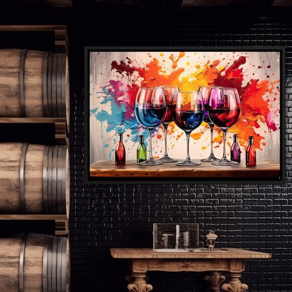 Sommeliers Symphony Colorful Abstract Wine Art Print
