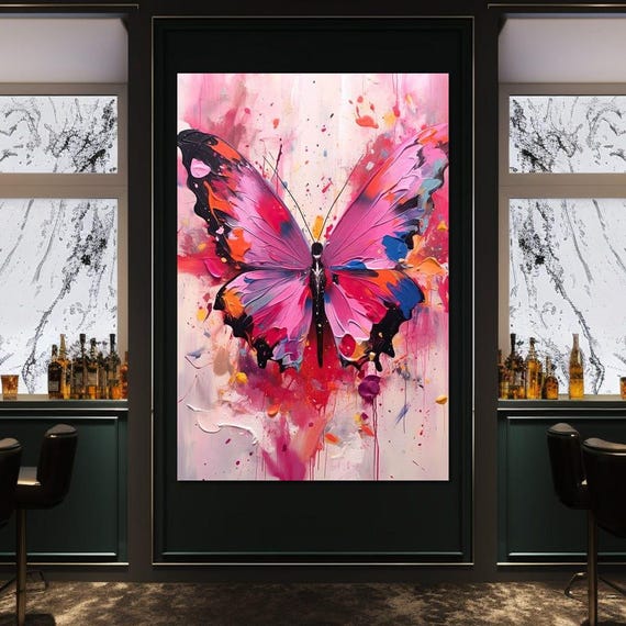 Radiant Winged Dreams Elegant Wall Art Dreamy Aesthetic Butterfly Lover Vibrant Home Decor Modern Painting By Nichecanvas