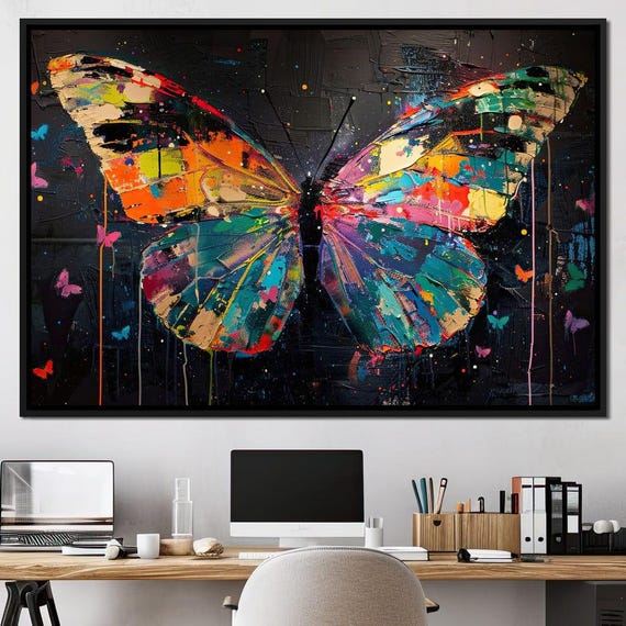 Enchanted Butterfly Mosaic Vibrant Nature Artwork Modern Home Decor Colorful Butterfly Wall Art Abstract Decor By Nichecanvas