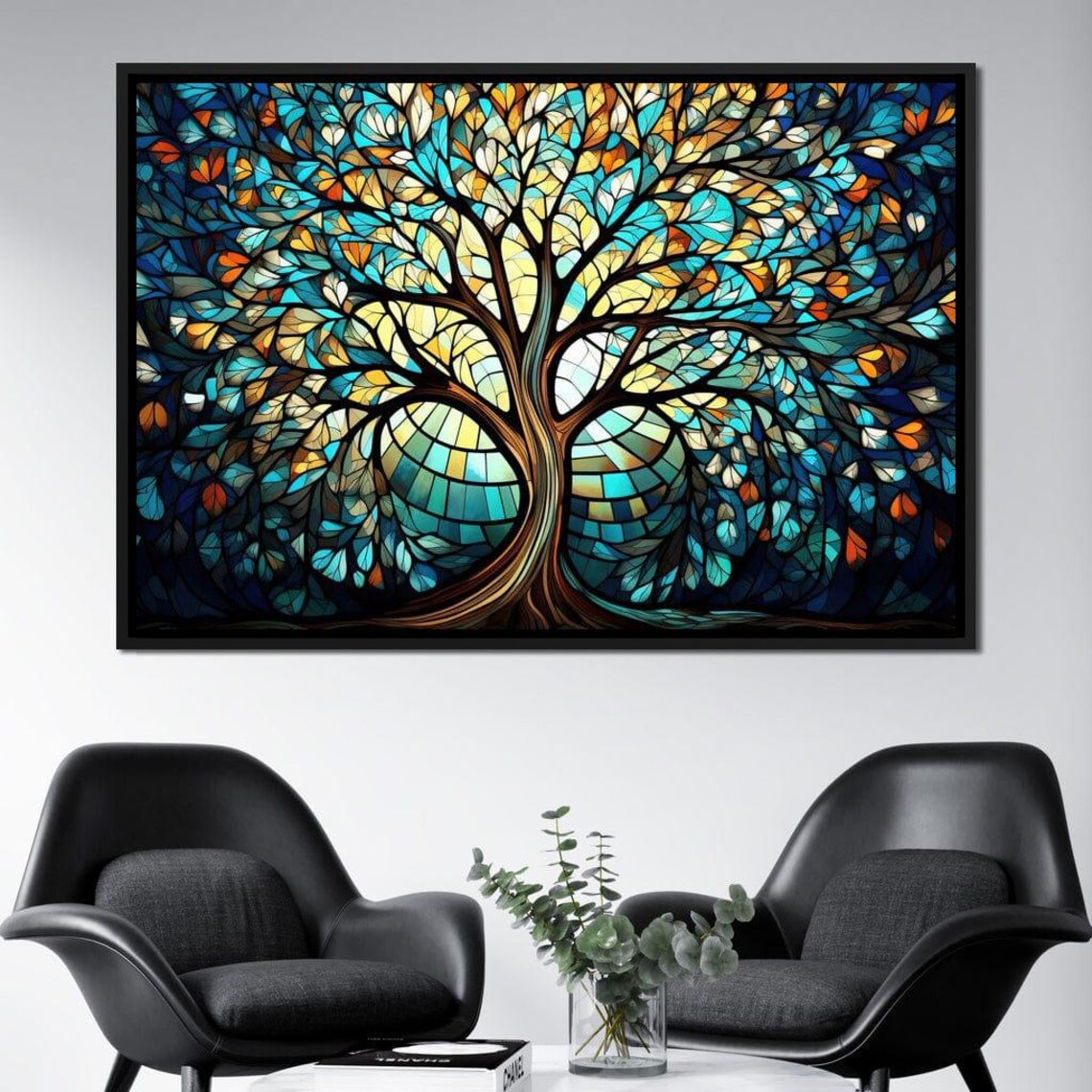 Tree Scarlet Onyx and Ochre, Modern Nature Decor - Image 3