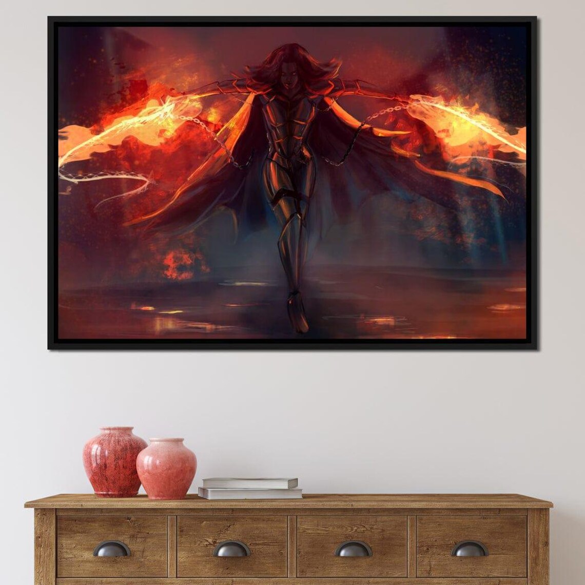 Fire Succubus, Dark Fantasy Wall Art Print - Image 2