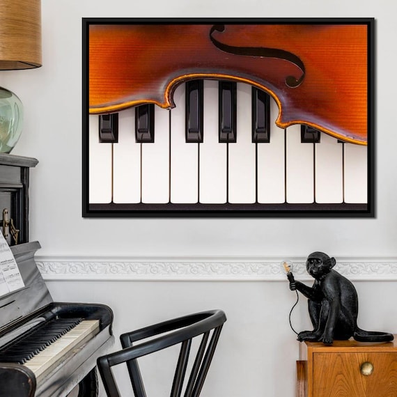 Violin Piano Keys Hybrid Photography Musical Instrument Wall Art Poster
