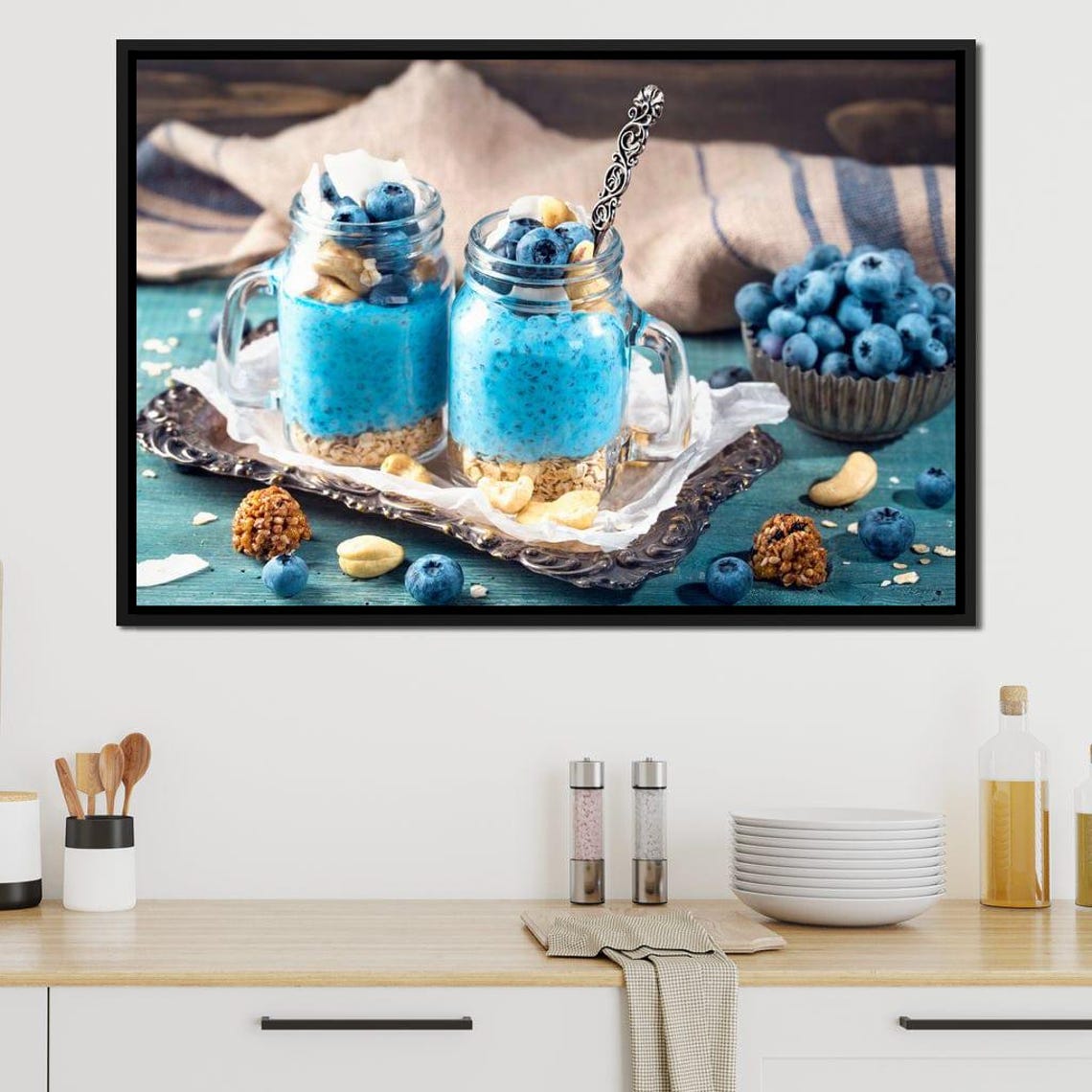 Blueberry Chia Pudding Mason Jars Healthy Breakfast Photography Print - Image 2