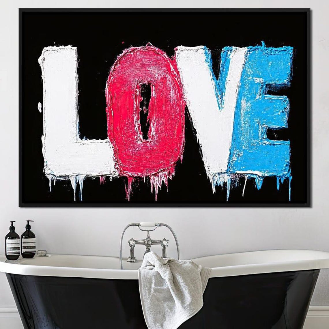 Colorful Expression Of Love Modern Home Decor Vibrant Wall Art Love Theme Print Bold Artistic Design By Nichecanvas - Image 2