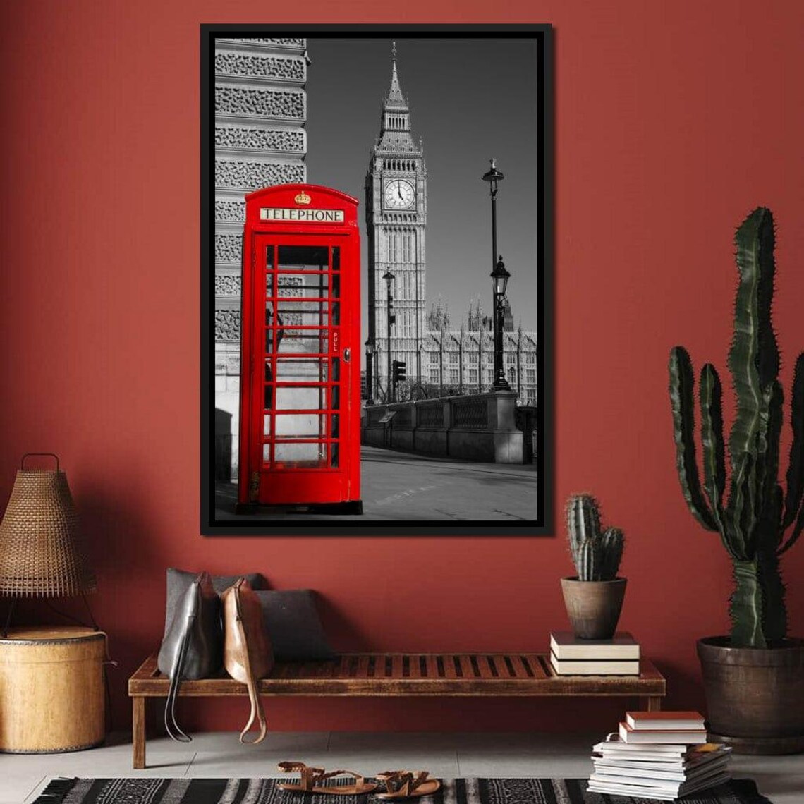 Red London Telephone Box With Big Ben Selective Color City Art Poster - Image 2