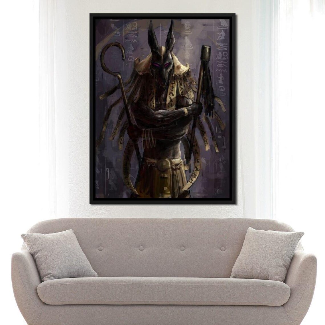Anubis Egyptian Jackal God Dark Mythology Oil Painting Wall Poster - Image 2