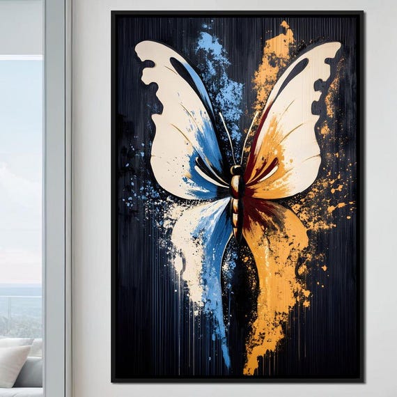 Butterfly Dance Vibrant Butterfly Wall Art Home Decor Nature Inspired Print Modern Colorful Painting By Nichecanvas