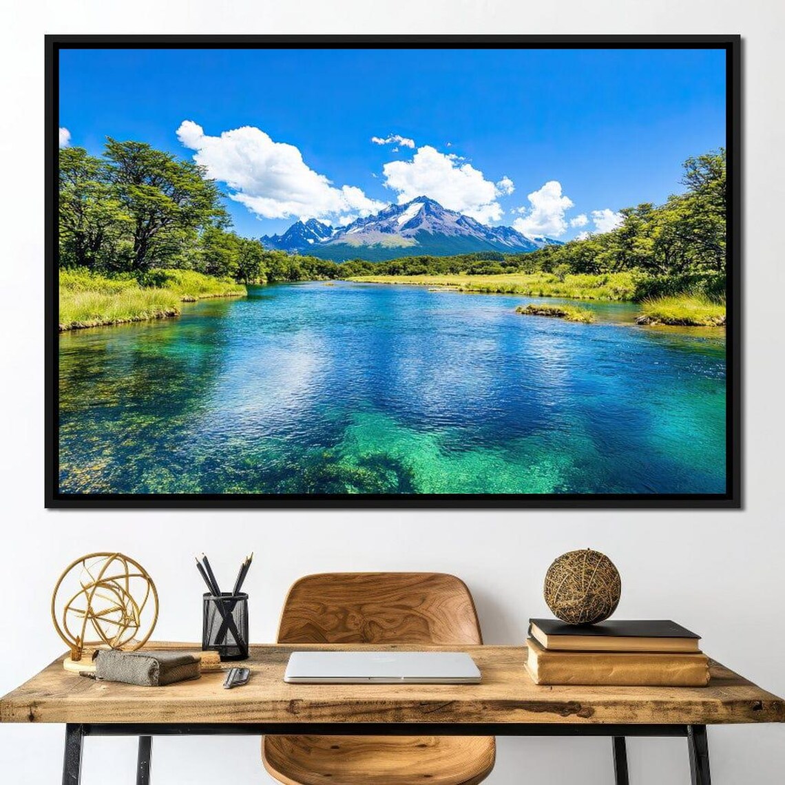 Mountain Reflections Tranquility Scenic Rustic Art Print