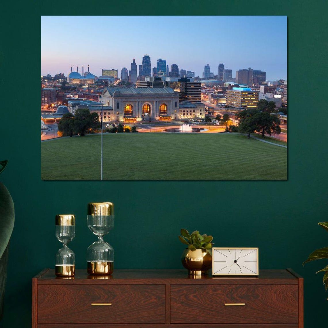 Kansas City Skyline Dusk Union Station Downtown Sunset View Poster - Image 4