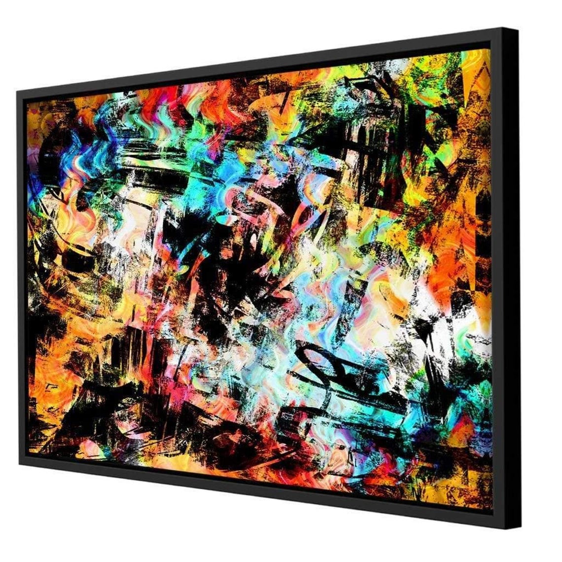 Multicolor Graffiti Brushstroke Chaos Framed Abstract Wall Art Poster - Image 2