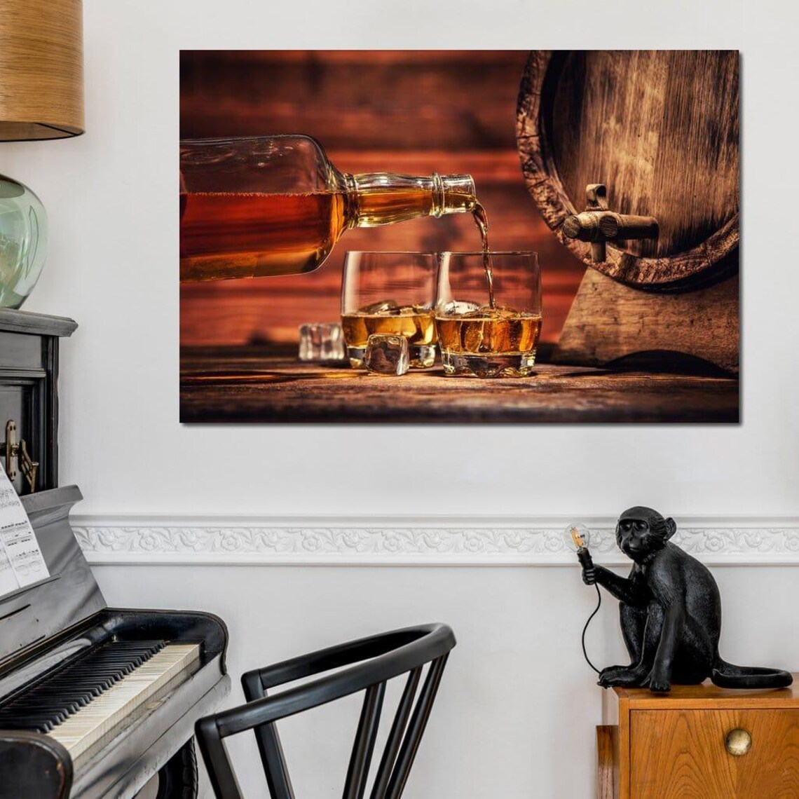 Whiskey Night Rustic Bar Art Print, Bourbon Decor - Image 4