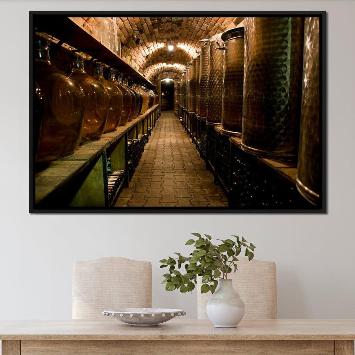 Wine Cellar Corridor, Moody Decor Poster - Image 2
