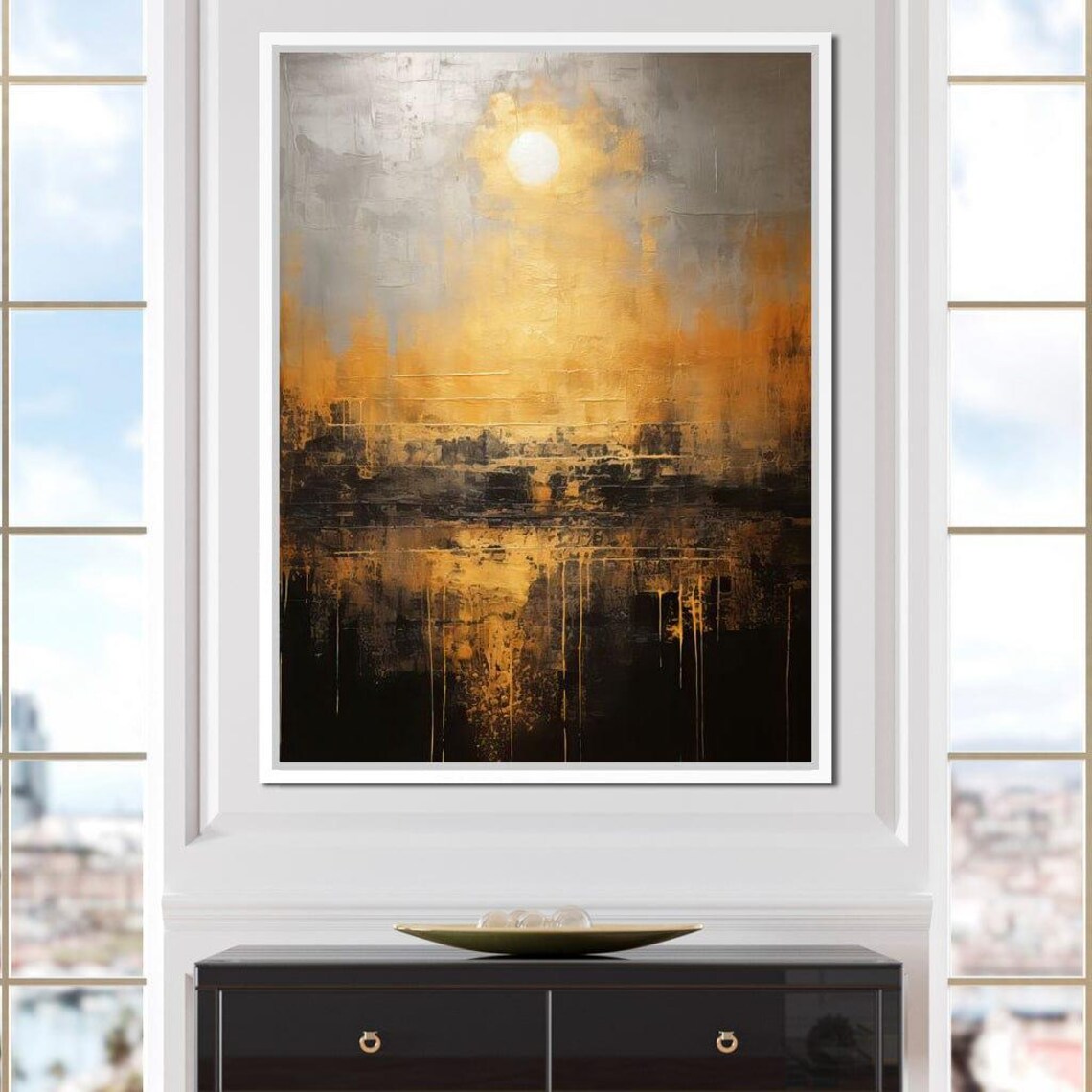 Romantic Black And Gold Abstract Art Print - Image 2