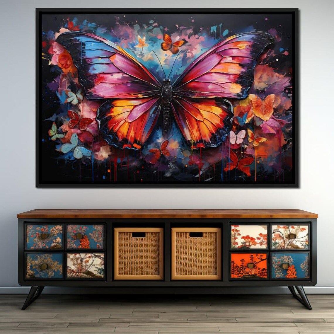 Chasing Butterflies Vivid Butterfly Wall Art Print