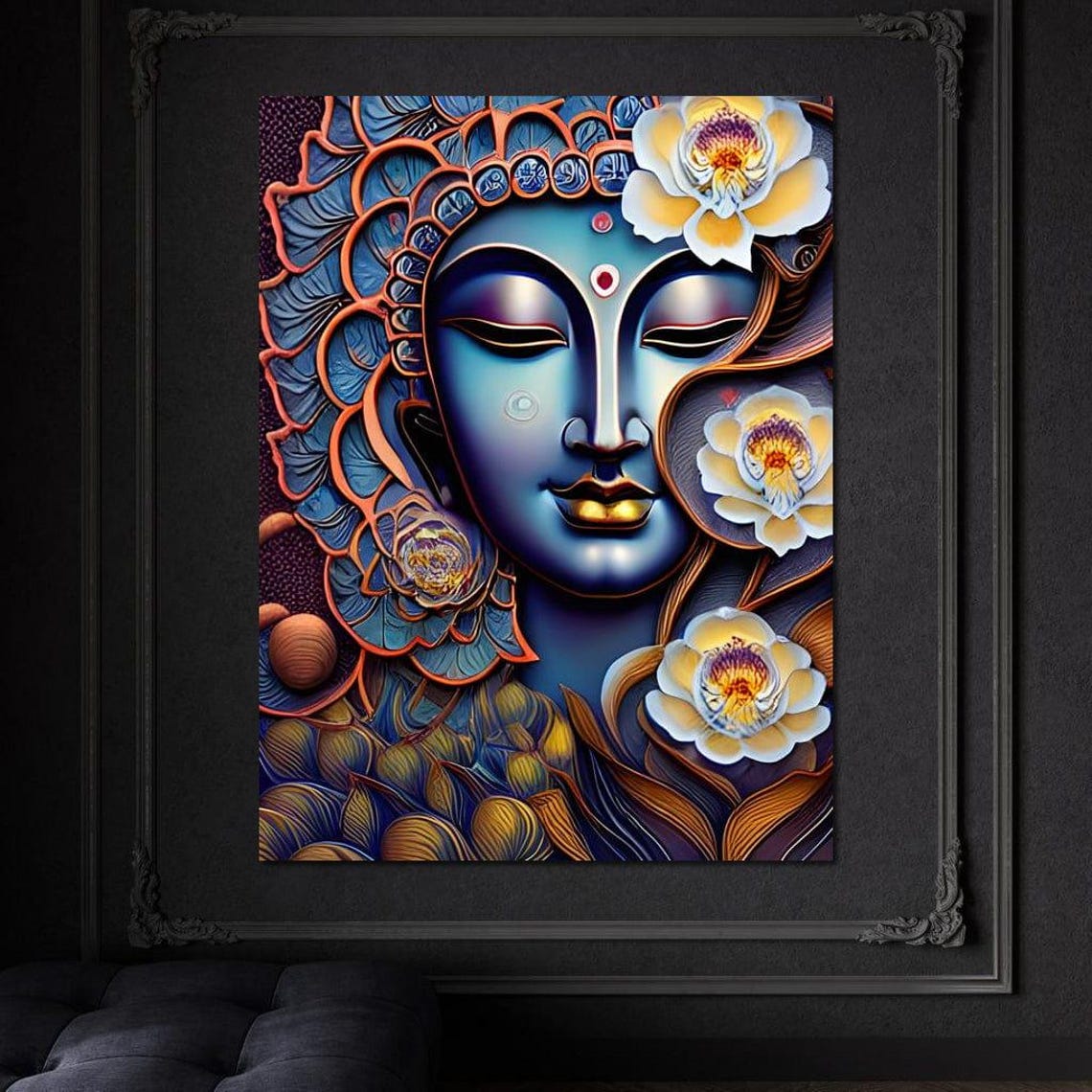Buddha Flowers Art Print - Image 4