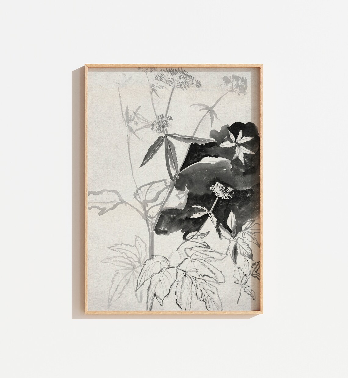 Vintage French Botanical Art Print, Neutral Decor