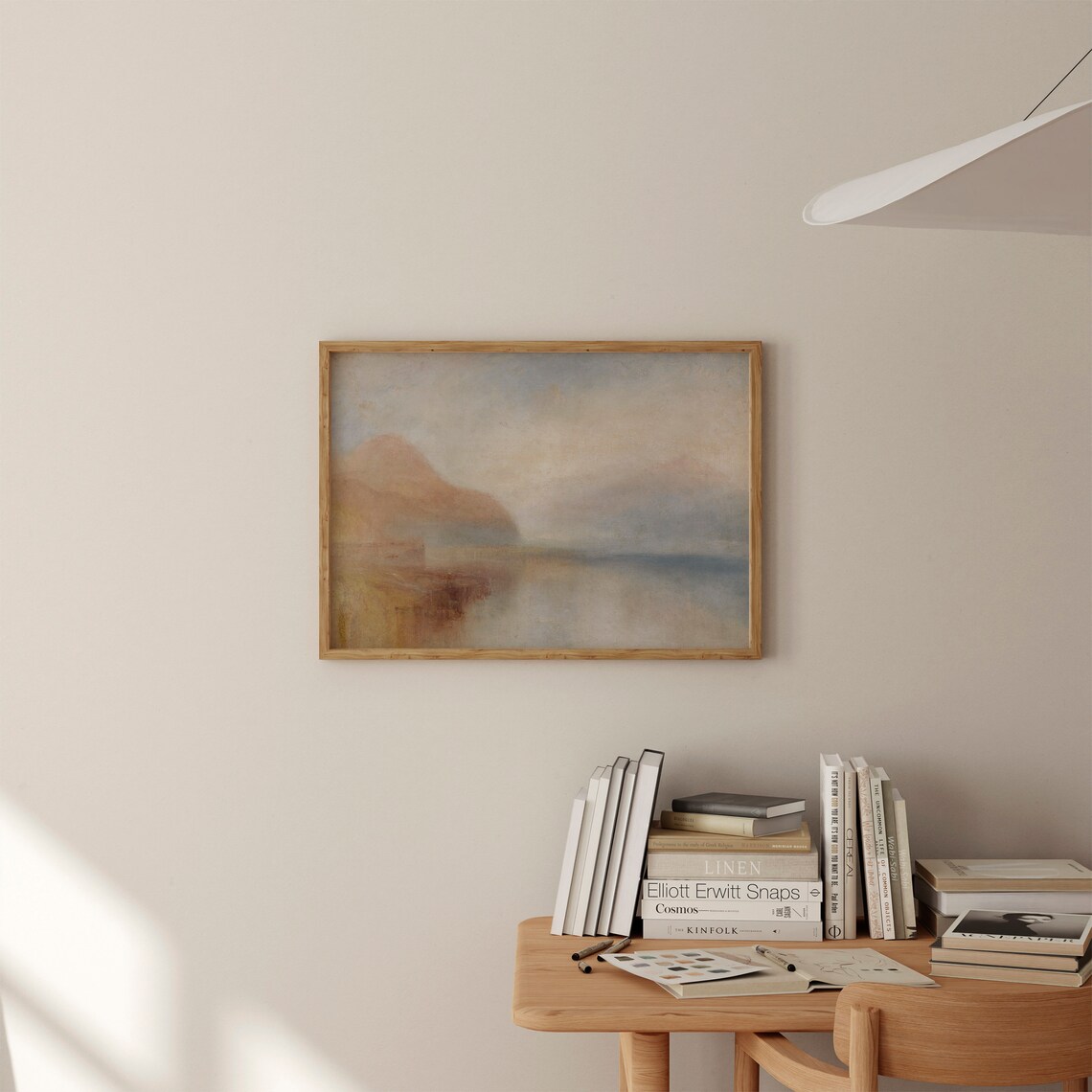 Muted Landscape Cloud Painting, Soft Neutral Art Print - Image 4