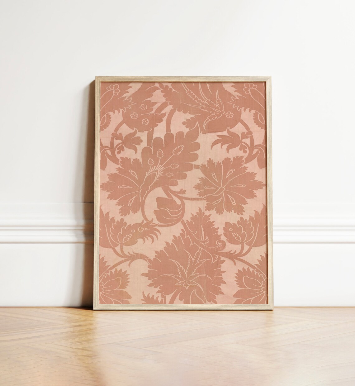 Vintage Pink Floral Tapestry Print, Textile Wall Art - Image 4