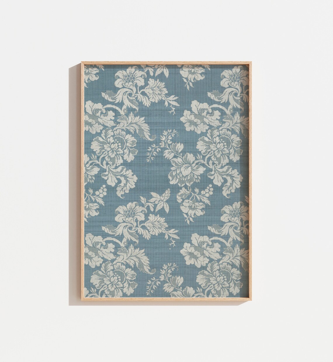 Vintage Blue And White Textile Antique Tapestry Art Print