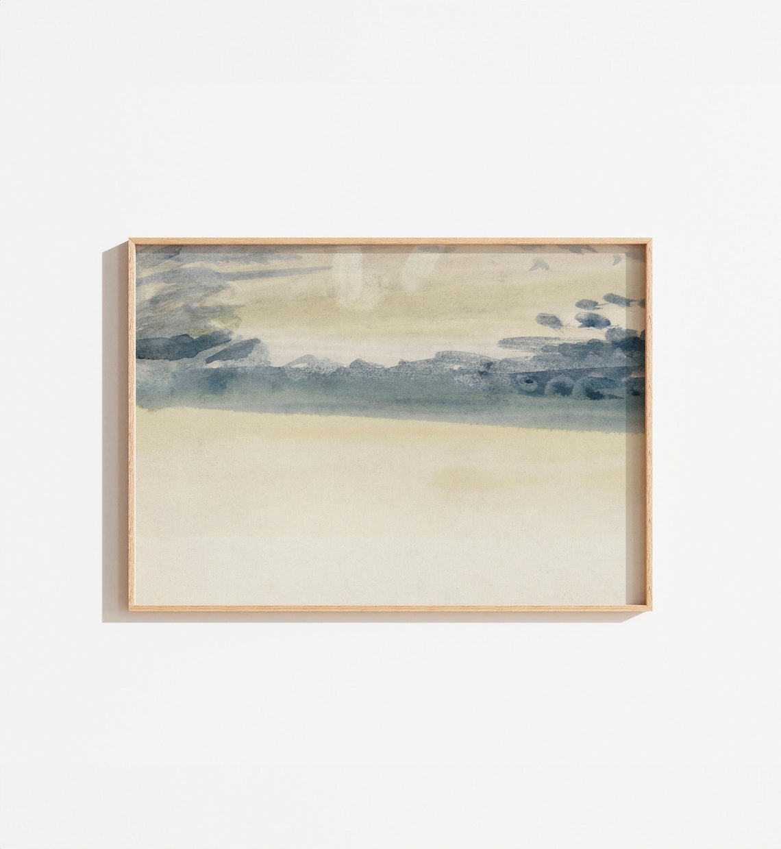 Muted Abstract Watercolor Landscape Cloudy Sky Minimalist Poster