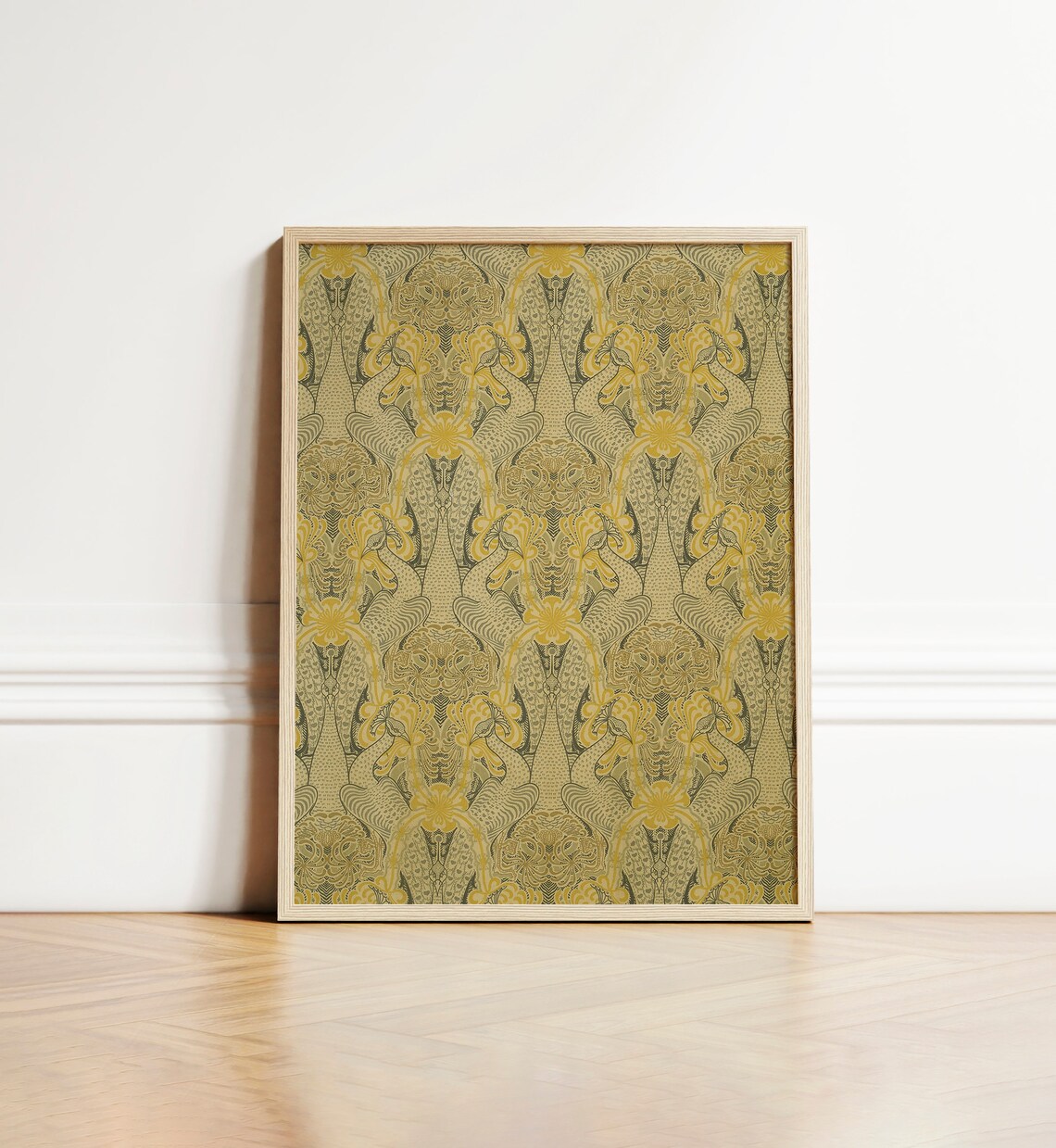Vintage Yellow Paisley Tapestry, Antique Art Print - Image 3