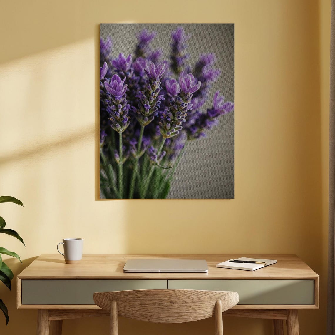 Purple Lavender Bouquet Closeup Floral Canvas Blush Pink Poster
