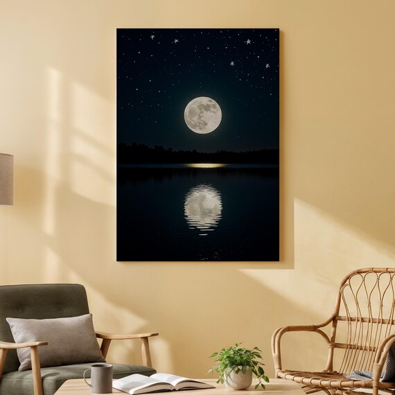 Moon Phases Canvas Wall Art Celestial Lunar Print Mystical Astrology Home Decor For Bedroom Living Room Or Meditation Space