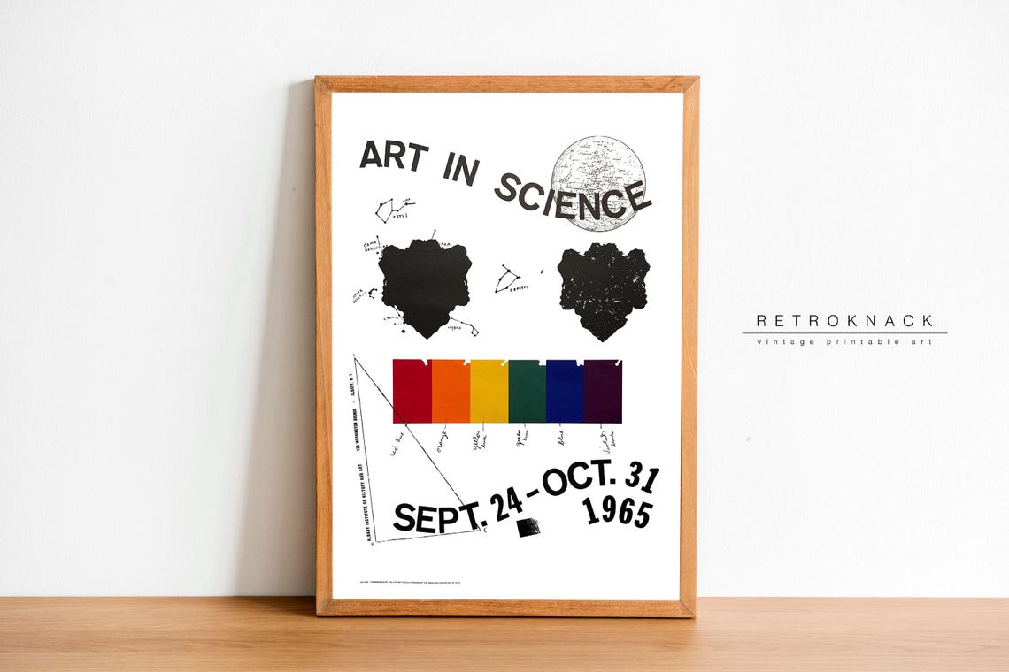 Art In Science 1965 Exhibition Mid Century Modern Art Poster - Image 2