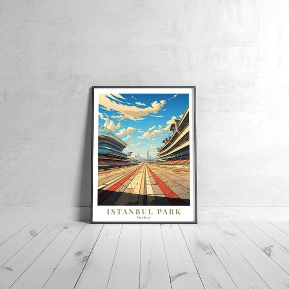 Istanbul Park Vintage Travel Poster Retro Turkey Art Print Colorful Home Decor Wall Unique Gift