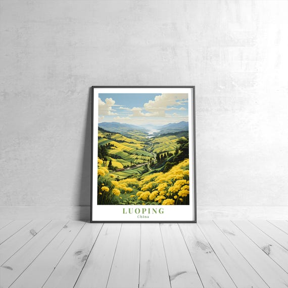 Luoping Vintage Travel Poster Retro China Art Print Colorful Home Decor Wall Unique Gift